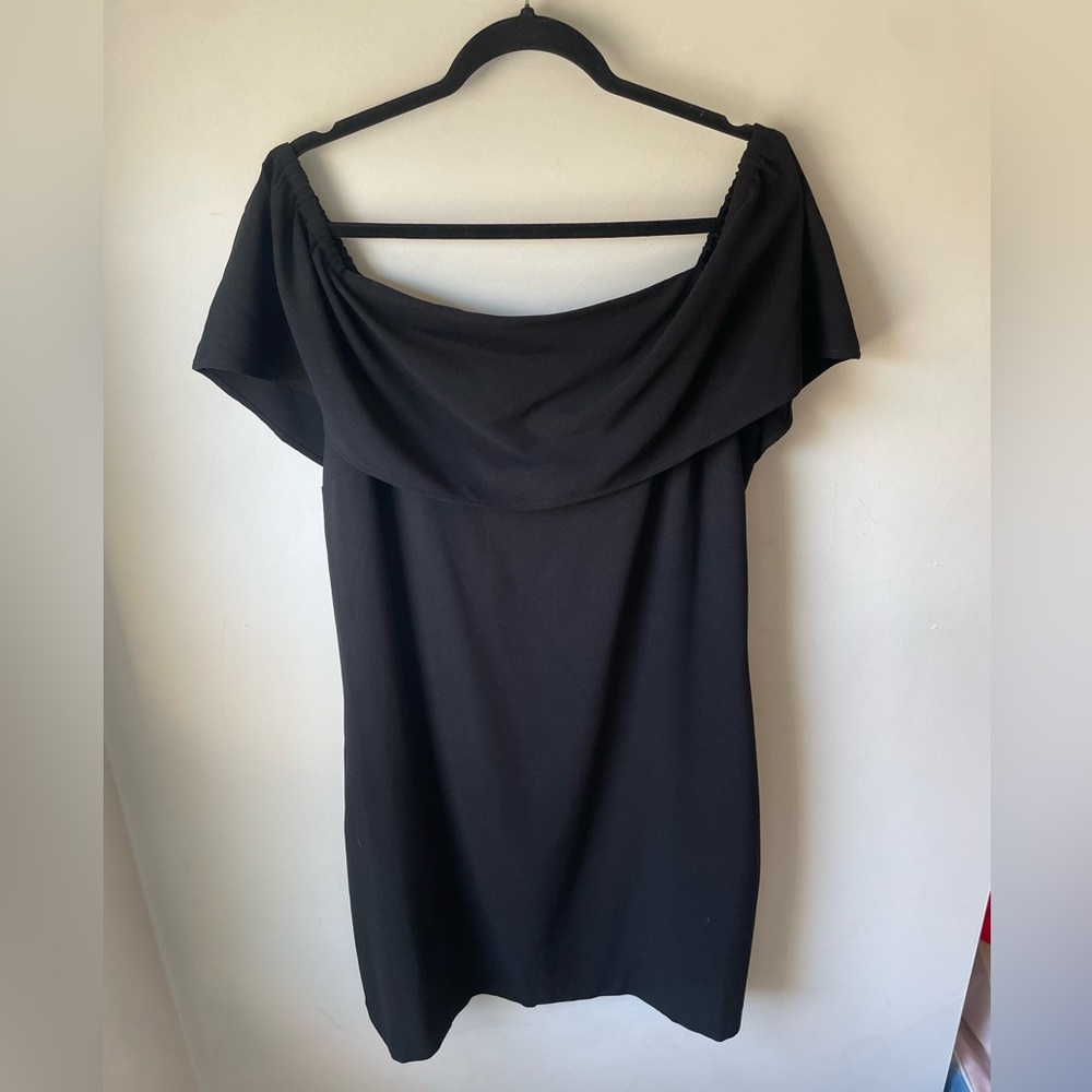 Charles Henry NWT Women Black Solid Off the Shoulder Cocktail Dress Size XL - Picture 2 of 6